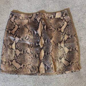 Altar'd State Brown Snake Print Mini Skirt